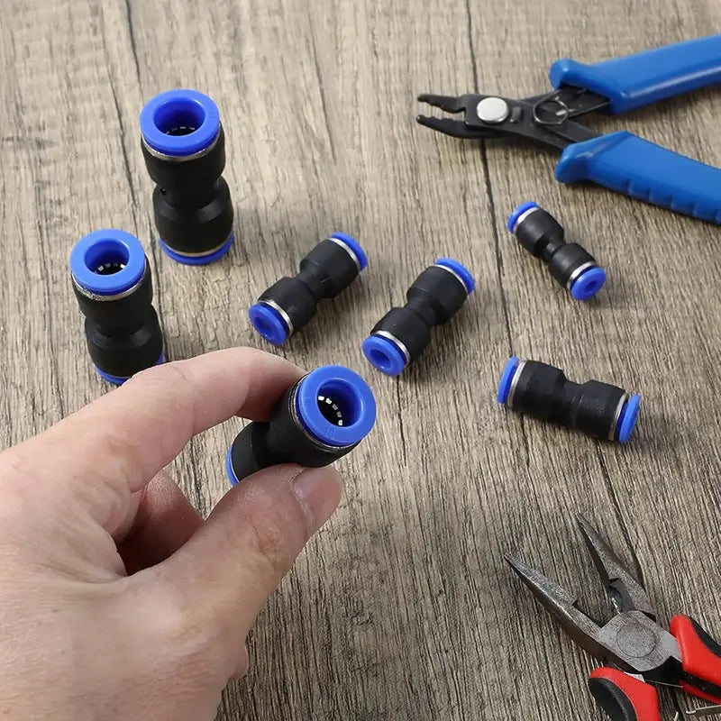 80Pcs Pneumatic Push to Connect Air Hose Fittings Set, 4-12mm Quick Release Straight Air Line Connectors for DIY Air System