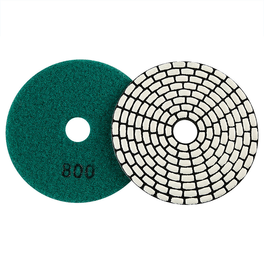 8PCS/set 4Inch Dry Diamond Polishing Pads Set - 50#-3000# Grit for Granite/Marble Stone, Discs for Angle Grinders