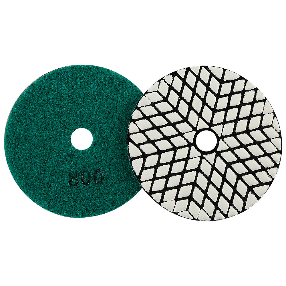 8PCS 4" Dry Diamond Polishing Pads Kit - 50#-3000# Grit for Granite/Marble/Stone, Grinder Polish Discs