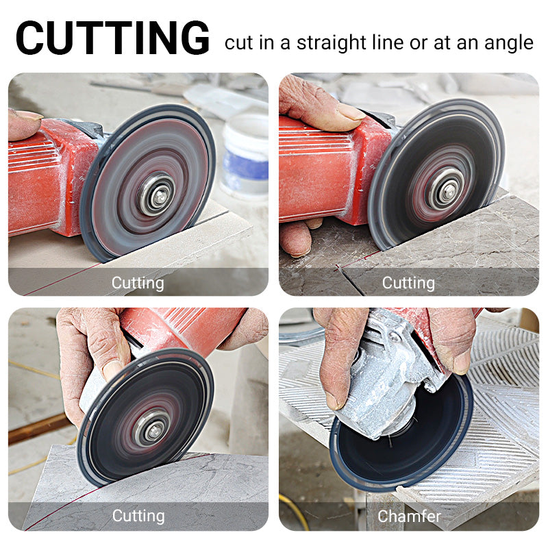 LOZLIN 4.5"(115mm) Diamond Tile Cutting Blades - Ultra-Thin Dry Cutting Disc for Ceramic, Marble, Granite - Angle Grinder Blades& Durable for Masonry/Construction