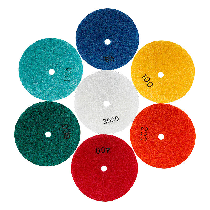 8PCS 4" 100mm Diamond Convex Polishing Pads, Bowl Arc Stone Grinding Polishing Discs with Backer Pad for Marble Granite Countertop