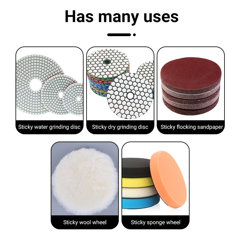 3-4-5" (100-125mm) Rubber Grinding Disc - 5/8-11 M10 M14 M16 Thread Angle Grinder Pad for Dry/Wet Sanding & Polishing - Hook & Loop Backing for Sandpaper & Abrasives