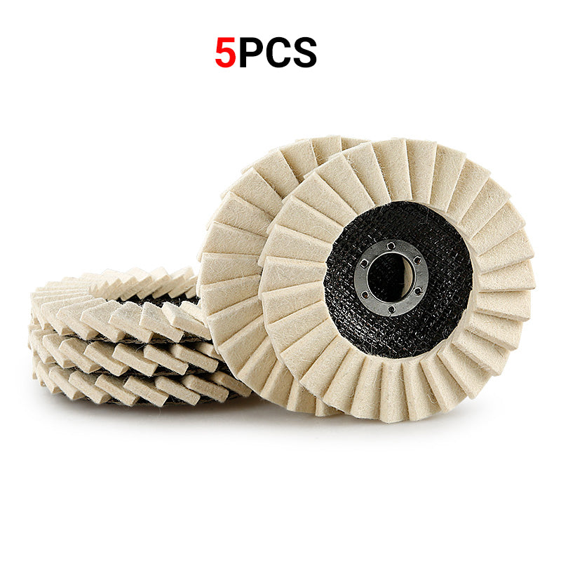 3/5pcs 5“ Wool blinds, suitable for tiles, glass, metal, scratch repair, car paint polishing, etc, can be thrown out of the mirror effect