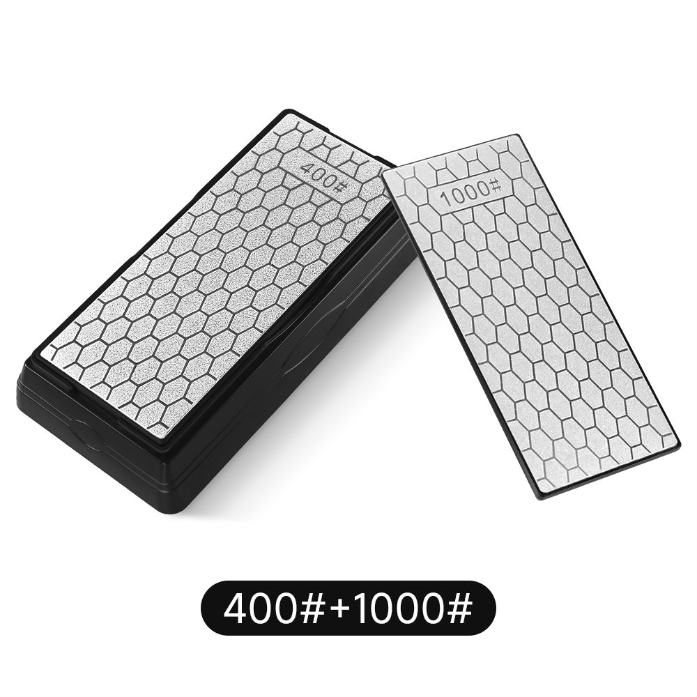 2CPS Double-sided Diamond Sharpening Stone 400/1000Grit - Honeycomb Surface Knife Sharpener with Non-slip Base - for Knives, Scissors, Outdoor & Kitchen Tools
