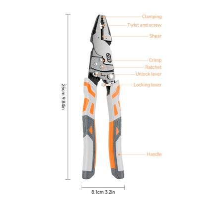 Heavy-Duty Ratchet Pliers, Adjustable Locking Pliers—Multipurpose Hand Tools for Clamping, Gripping, Fastening, and Maintenance