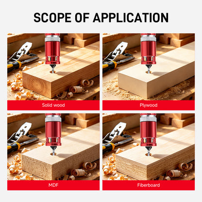 Hex-Shaft Woodworking Countersink Drill Bit with Scale, Adjustable, for Self-Tapping Screws—Multifunctional, High-Hardness Tungsten Carbide Drill Bit