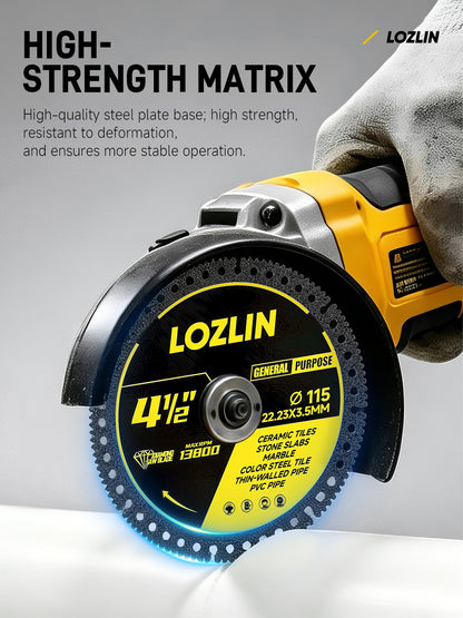 LOZLIN 4.5-inch (115 mm) Industrial Grade Diamond Cutting Blade, suitable for cutting color coated steel roofing sheets, PVC pipes, and stone a multi-purpose cutting blade
