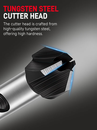 Hex-Shaft Woodworking Countersink Drill Bit with Scale, Adjustable, for Self-Tapping Screws—Multifunctional, High-Hardness Tungsten Carbide Drill Bit