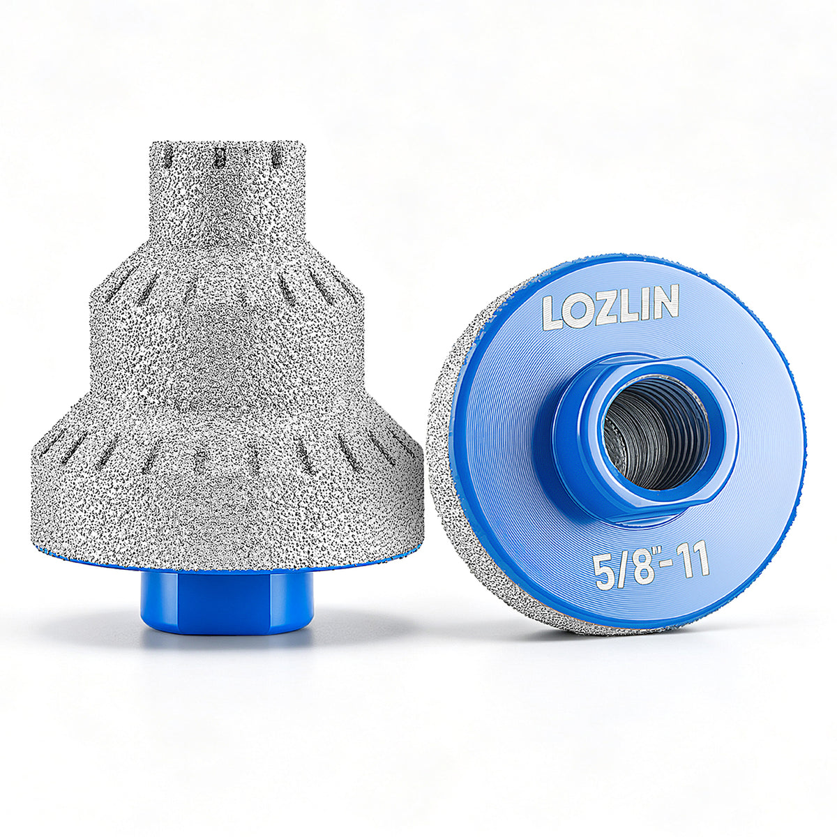 LOZLIN Multi-Size 3-Step Diamond Chamfering Bit (20/35/50mm Millimeters) with 5/8"-11/M14 Threaded Grip, Angle Grinder Accessory for Porcelain Tiles, Hole Enlarging, Edge Trim