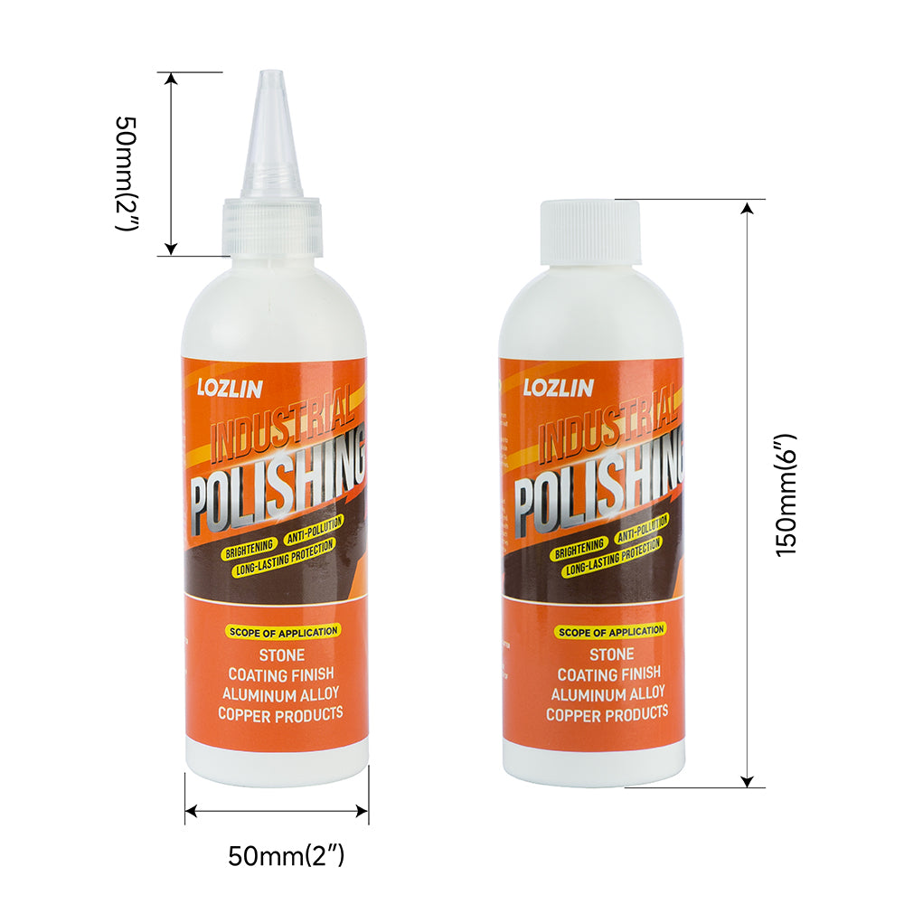 LOZLIN 3-in-1 Industrial Polishing Compound - Professional Metal & Stone Polisher, Cleaner, and Conditioner - Multi-Surface Scratch Remover & Shine Restorer for Aluminum, Copper, Car Paint, and Furniture