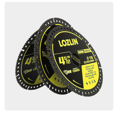 LOZLIN 4.5-inch (115 mm) Industrial Grade Diamond Cutting Blade, suitable for cutting color coated steel roofing sheets, PVC pipes, and stone a multi-purpose cutting blade