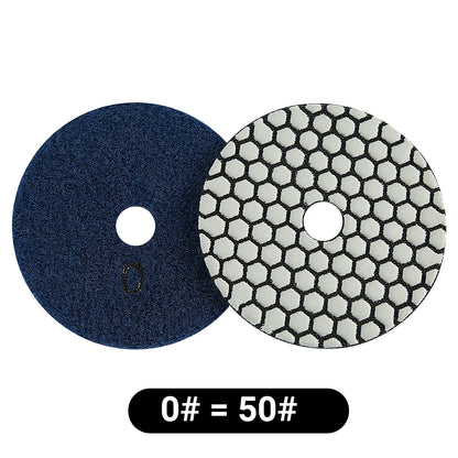8PCS 4" Dry Diamond Polishing Pads Kit - 50#-3000# Grit for Granite/Marble Stone, Angle Grinder Polishing Discs
