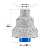 LOZLIN Multi-Size 3-Step Diamond Chamfering Bit (20/35/50mm Millimeters) with 5/8"-11/M14 Threaded Grip, Angle Grinder Accessory for Porcelain Tiles, Hole Enlarging, Edge Trim