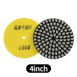 8PCS/Set 4 Zoll Trocken-Diamantpads - 50#-3000# Körnung Marmor/Quarzstein Winkelschleifer Polierscheibe