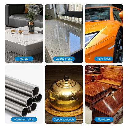 LOZLIN 3-in-1 Industrial Polishing Compound - Professional Metal & Stone Polisher, Cleaner, and Conditioner - Multi-Surface Scratch Remover & Shine Restorer for Aluminum, Copper, Car Paint, and Furniture