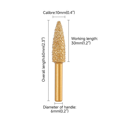6mm Shank Diamond Grinding Head Set - Rotary Tool Bits for Metal Grinding, Stone Carving & Steel Deburring Engraving Tools