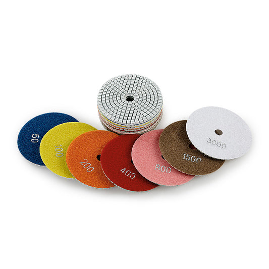 8PCS/Set 4" (100mm) Diamond Polishing Pads Kit - Wet Grinding Discs for Granite, Marble, Concrete & Stone - 5/8-11 M14 M10 Angle Grinder Professional Polishing Set