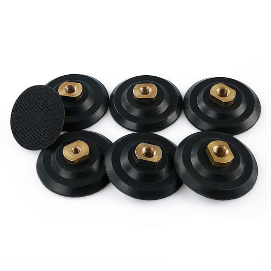 3-4-5" (100-125mm) Rubber Grinding Disc - 5/8-11 M10 M14 M16 Thread Angle Grinder Pad for Dry/Wet Sanding & Polishing - Hook & Loop Backing for Sandpaper & Abrasives