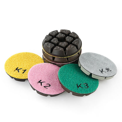 3-inch (80 mm) four-step floor grinding discs, suitable for grinding and polishing concrete, floors, cement surfaces, and certain stone surfaces