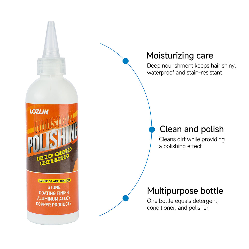 LOZLIN 3-in-1 Industrial Polishing Compound - Professional Metal & Stone Polisher, Cleaner, and Conditioner - Multi-Surface Scratch Remover & Shine Restorer for Aluminum, Copper, Car Paint, and Furniture