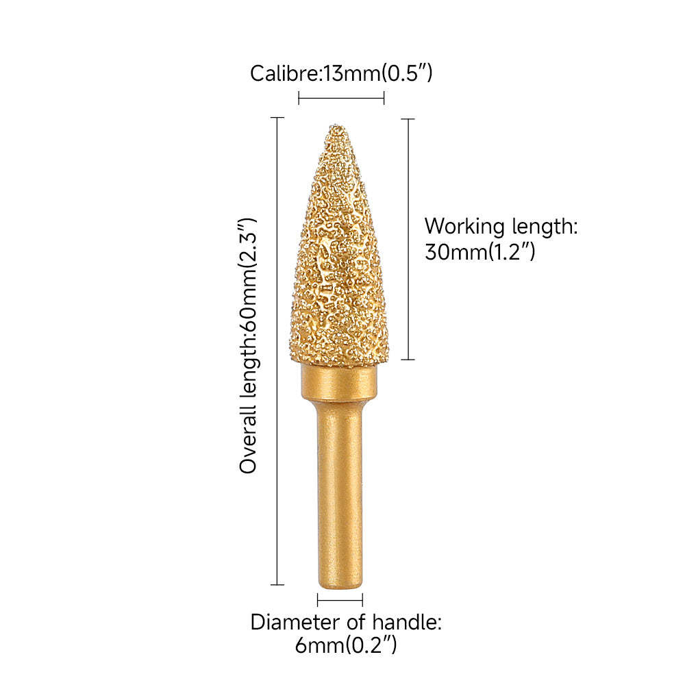 6mm Shank Diamond Grinding Head Set - Rotary Tool Bits for Metal Grinding, Stone Carving & Steel Deburring Engraving Tools