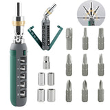 14-in-1 Ratcheting Screwdriver Set with Magnetic Tip, 180° Adjustable Multi-Angle Screwdriver, Phillips Flathead Torx Square Hex Bits, Foldable Repair Tool for Home DIY & Electronics