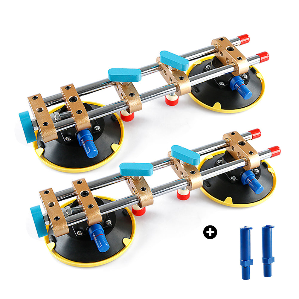 2PCS 6Inch Stone Seam Leveling Suction Cup Tool - Vacuum Suction Clamp for Quartz Slab, Granite, Marble Countertop Installation with Gap Alignment Tool