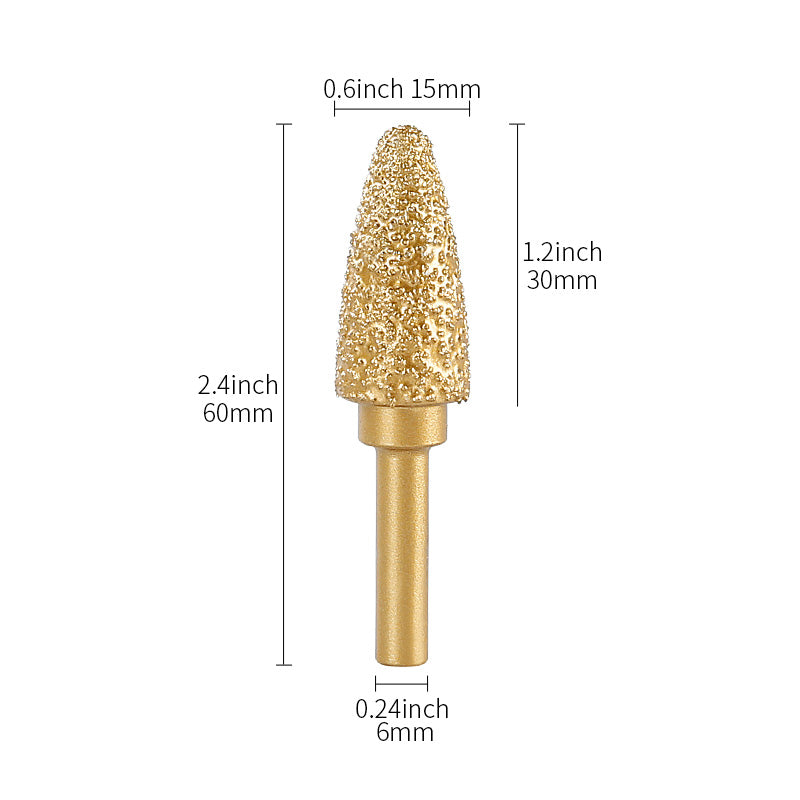 6mm Shank Diamond Grinding Head Set - Rotary Tool Bits for Metal Grinding, Stone Carving & Steel Deburring Engraving Tools