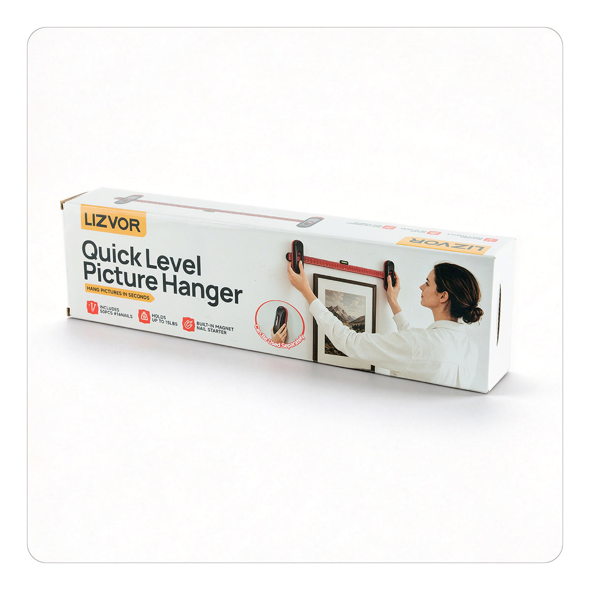 Quick Level Picture Hanger - Easy Wall Mounting Tool for Framed Artwork and Photos - Ideal for Home Decoration and DIY Projects