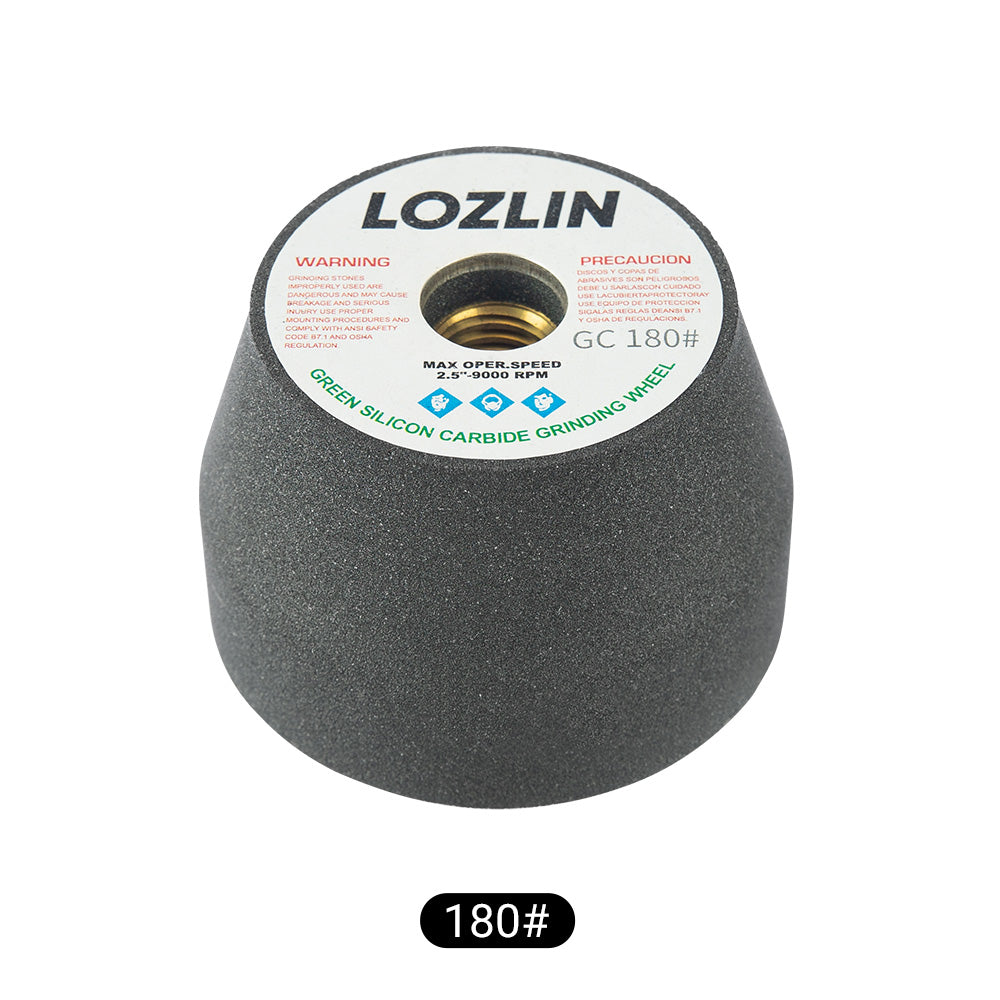 LOZLIN Verdickte Siliziumkarbid-Topfschleifscheibe | Hochleistungs-Massivschleifscheibe für Stein, Beton, Metall & Fliesen | 5/8"-11 Gewinde für Winkelschleifer (60/100/180er Körnung)