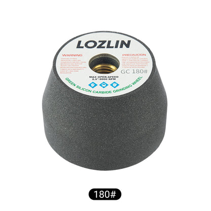LOZLIN Thickened Silicon Carbide Cup Grinding Wheel | Heavy Duty Solid Grinding Disc for Stone, Concrete, Metal & Tiling | 5/8"-11 Thread for Angle Grinder (60/100/180 Grit)