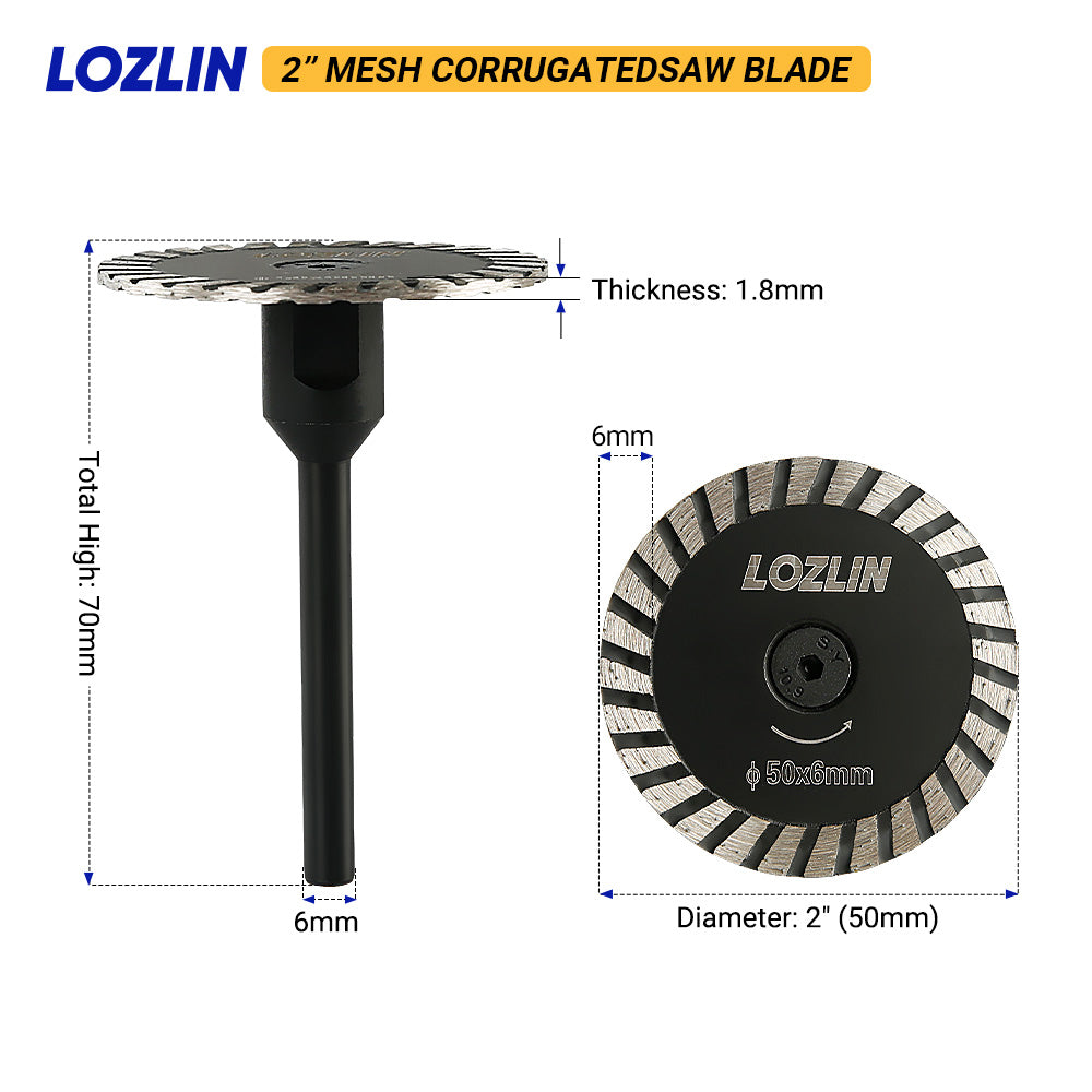 3PCS 2" (5cm) Diamond Mini Saw Blades - Precision Cutting & Engraving for Marble, Granite & Stone - Straight Grinder Mounted Stone Carving Tools