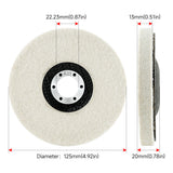 LOZLIN 5" Wool Polishing Wheel | Angle Grinder Buffing Disc for Metal & Glass, 1/3PCS Options