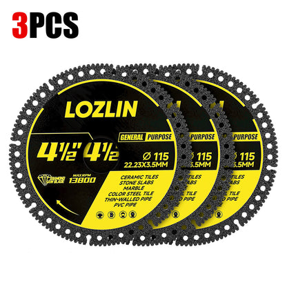 LOZLIN 4.5-inch (115 mm) Industrial Grade Diamond Cutting Blade, suitable for cutting color coated steel roofing sheets, PVC pipes, and stone a multi-purpose cutting blade