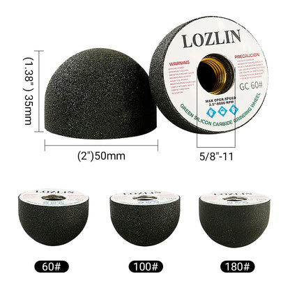 4PCS/Set Mushroom Head Diamond Grinding Set - CurvedInternal Polishing Tools for Marble, Cobblestone & StonePlanters-Concave Grinder Kit for Stone Hollowing &Detailing