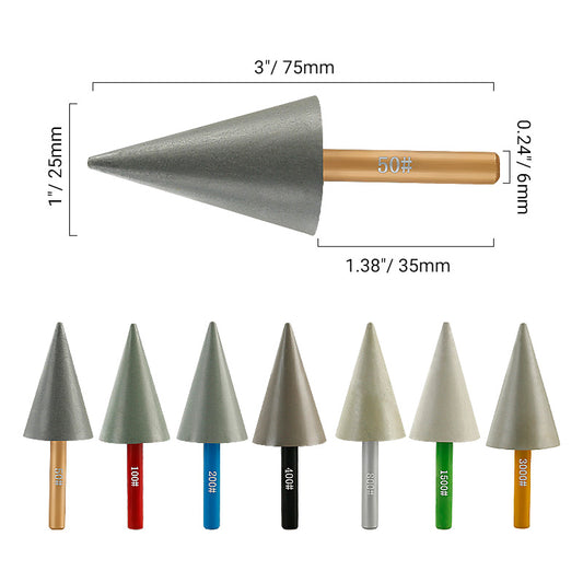 7PCS Diamond Resin Grinding Rods - Micro Grinding Tips for Stone Reliefs & Tight Corners Straight Grinder Tools for Marble/Granite Detailing