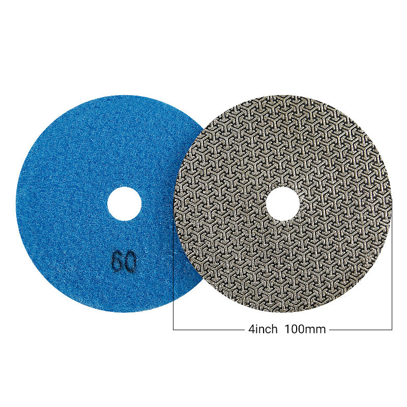 5 Stück 4 Zoll (100 mm) galvanisierte Diamant-Schleifblätter – Kantenfasen und Schleifen für Fliesen, Marmor, Quarz und Holz – Winkelschleifer-Schleifscheiben-Set
