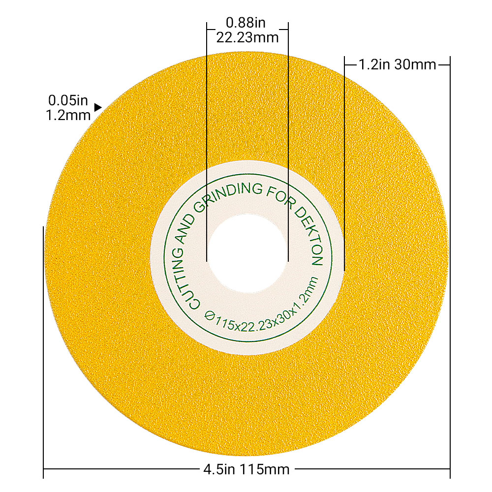 4,5" (115 mm) Diamant-Schleifpads 22,23 mm – Flach-/45°-Fasen-/Schleifscheiben für Fliesen, Keramik, Marmor, Stein – Extra breite Schneidpads für Winkelschleifer