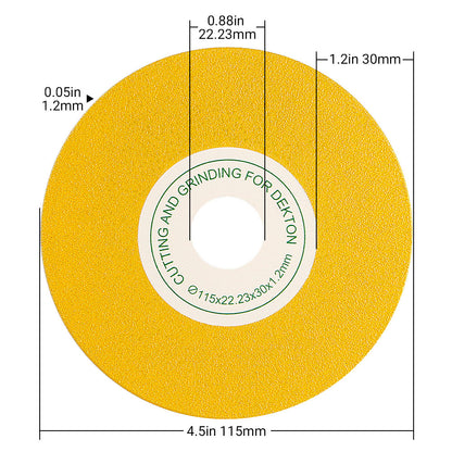 4.5"(115 mm) Diamond Grinding Pads 22.23 mm - Flat/45° Chamfering/Sanding Discs for Tile, Ceramic, Marble, Stone - Extra Wide Cutting Pads for Angle Grinder Tools