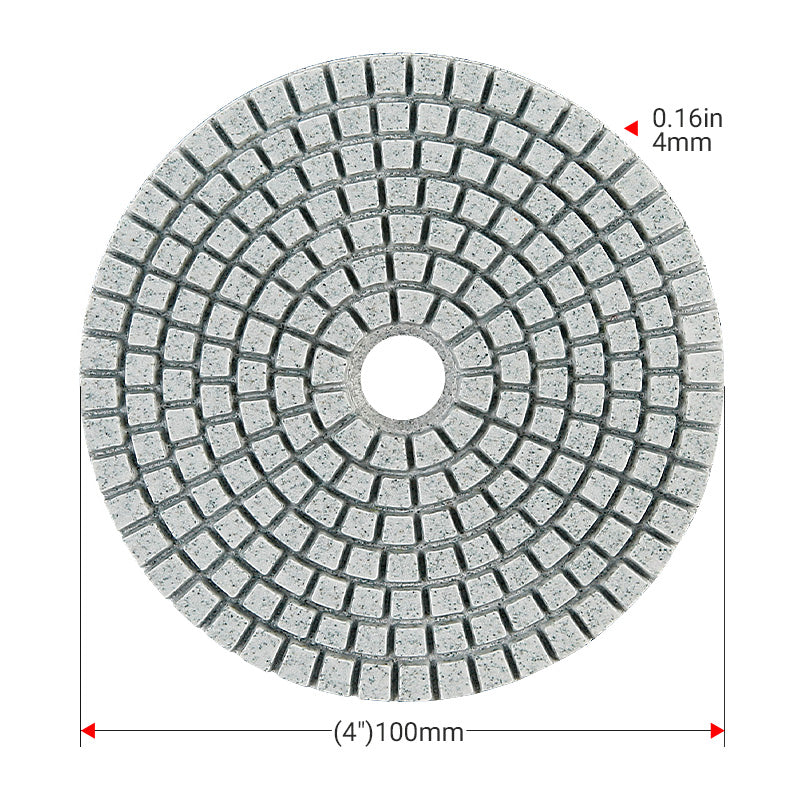 8PCS/Set 4" (100mm) Diamond Polishing Pads Kit - Wet Grinding Discs for Granite, Marble, Concrete & Stone - 5/8-11 M14 M10 Angle Grinder Professional Polishing Set