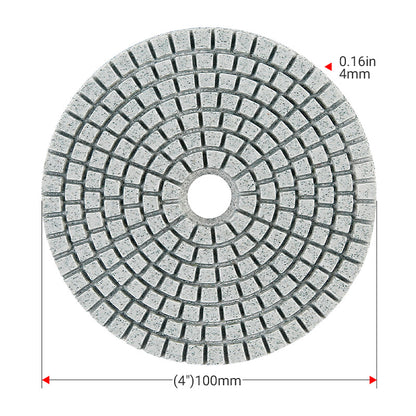8PCS/Set 4" (100mm) Diamond Polishing Pads Kit - Wet Grinding Discs for Granite, Marble, Concrete & Stone - 5/8-11 M14 M10 Angle Grinder Professional Polishing Set