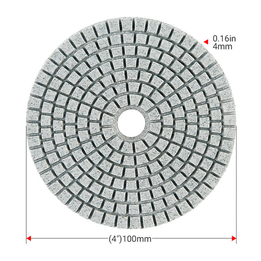 8PCS/Set 4" (100mm) Diamond Polishing Pads Kit - Wet Grinding Discs for Granite, Marble, Concrete & Stone - 5/8-11 M14 M10 Angle Grinder Professional Polishing Set