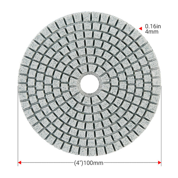 8PCS/Set 4" (100mm) Diamond Polishing Pads Kit - Wet Grinding Discs for Granite, Marble, Concrete & Stone - 5/8-11 M14 M10 Angle Grinder Professional Polishing Set