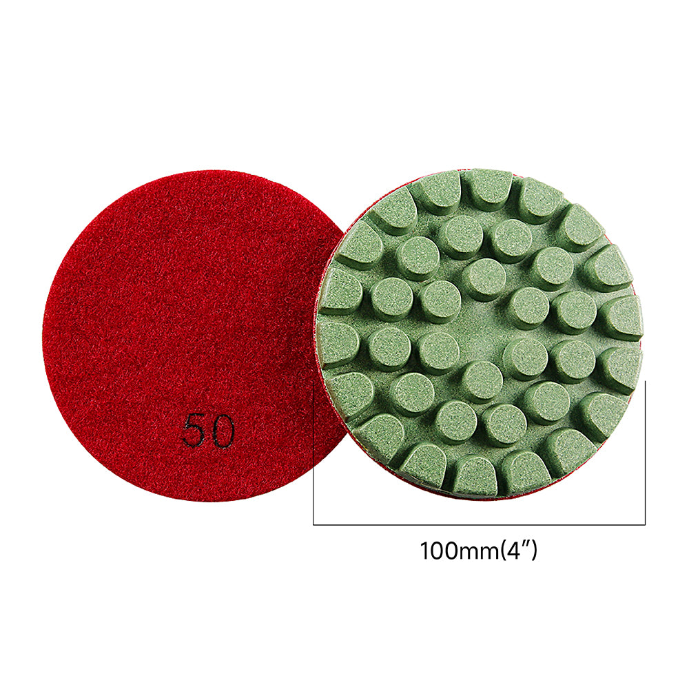 3/6 Stück 4-Zoll-Harzgebundene Diamant-Polierpads - Professionelle Terrazzoboden-Polierwerkzeuge - Hocheffizientes Schleifen & Polieren für Steinoberflächen