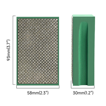 Diamond Hand Polishing Pads 60 Grit with Foam Backing - Wet/Dry Sanding Blocks for Tile, Stone, Marble, Concrete, Ceramics, Granite & Glass