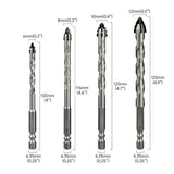 Mauerbohrer-Set, 4-teiliges Sägezahn-Exzenterbohrer-Set, industrielle Hartmetallbohrerspitze, geeignet für alle Fliesen, Keramik, Glas, Marmor, Beton, Edelstahl.