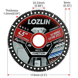 LOZLIN 4,5 Zoll (115 mm) Diamant-Fliesenschneideblätter – ultradünne Trockentrennscheibe für Keramik, Marmor, Granit – Winkelschleiferblätter und langlebig für Mauerwerk/Bau