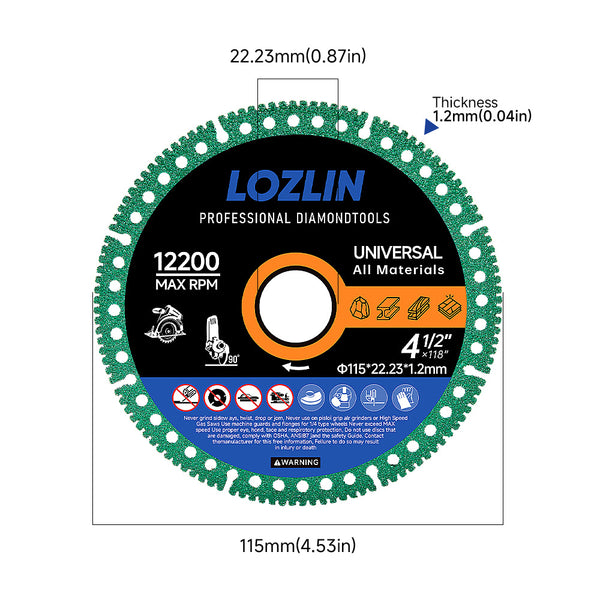 3 PCS 4-1/2lnich Diamond Cutting Discs.for Cutting Machine Blades Cut Off WheelsToolMetal Rebar Porcelain Tile GraniteESS [Marble Smooth Cutter Tool Mesh TurboDiamond