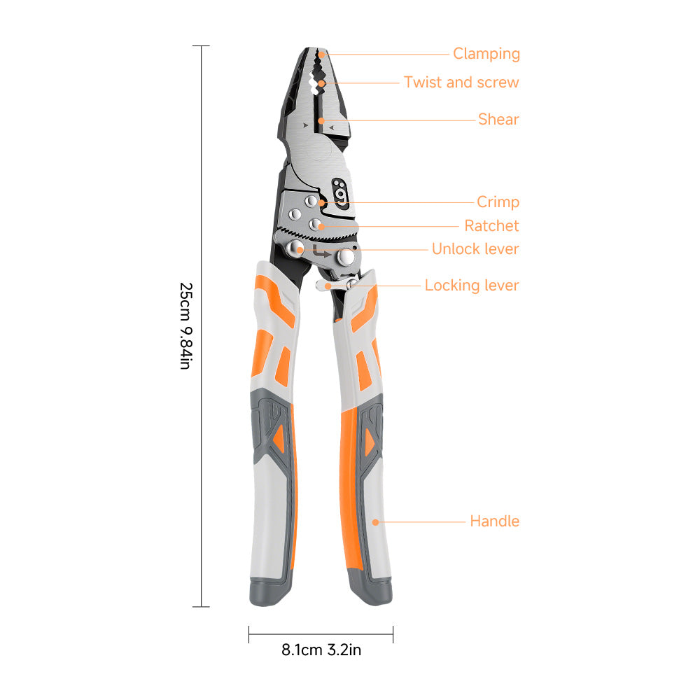 Heavy-Duty Ratchet Locking Pliers, Adjustable Multipurpose Hand Tool for Clamping, Gripping, Fastening & Maintenance