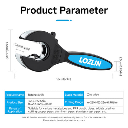 Multifunctional Ratchet Pipe Cutter—The Ultimate Cutting Tool for Metal, Stainless Steel, Aluminum, Copper, and Corrugated Plastic Water Pipes